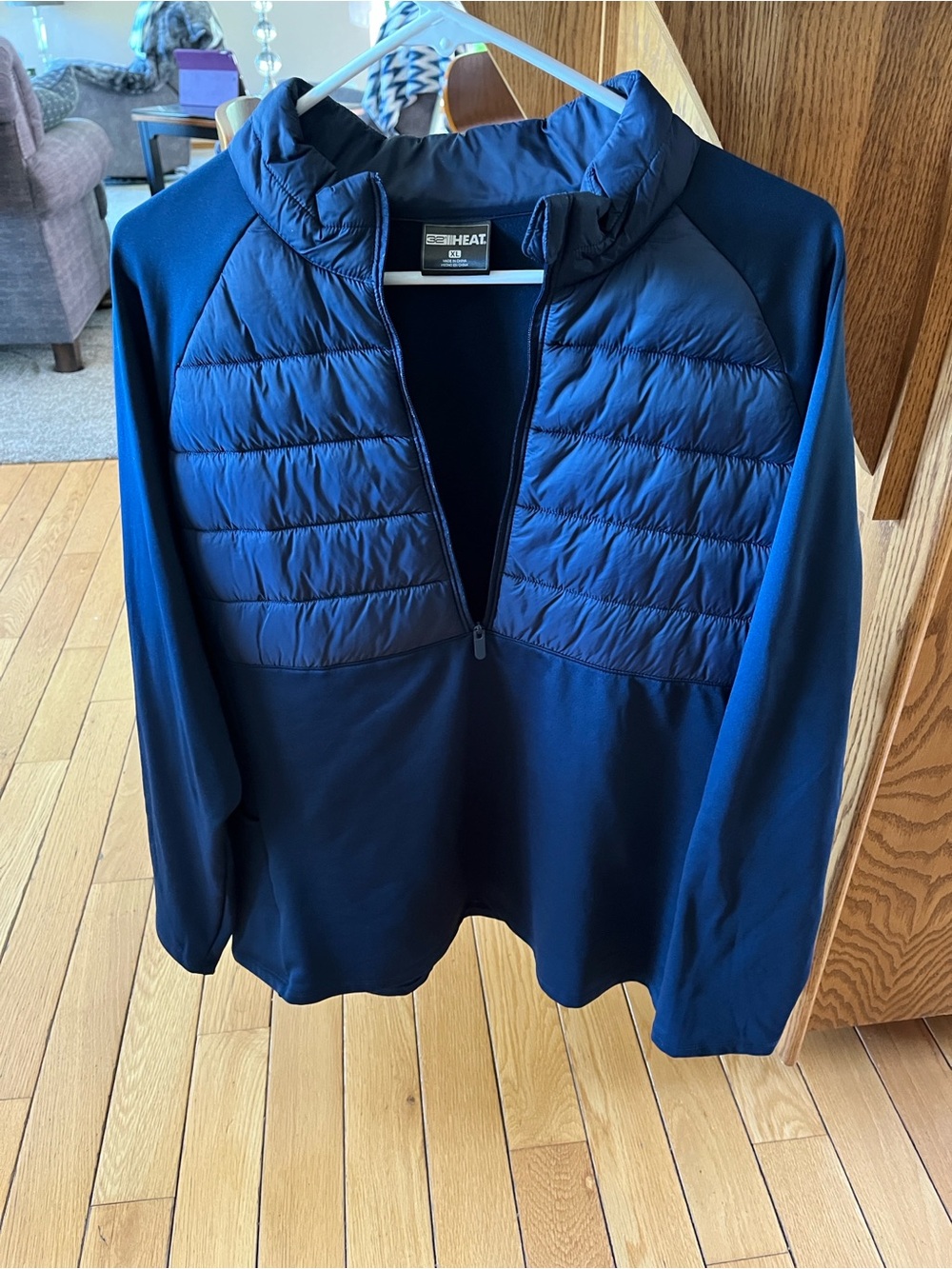 32 Degrees Navy Quilted Half-Zip Pullover
